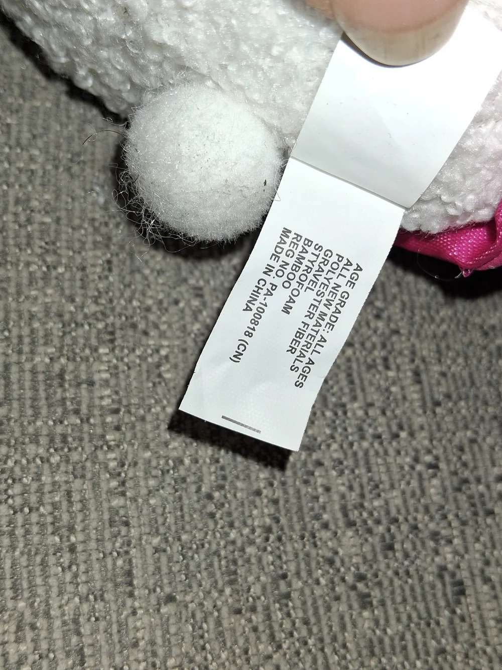 Plush White Polar Bear Drummer Plush Toy with Pink Vest and Green Hat Nwt 8